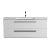 ECO-CER База под раковину подвесная с двумя выкатными ящиками, Bianco Lucido, 1170x450x500, ECO-CER-1200-2C-SO-BL - Gidratop.ru изображение