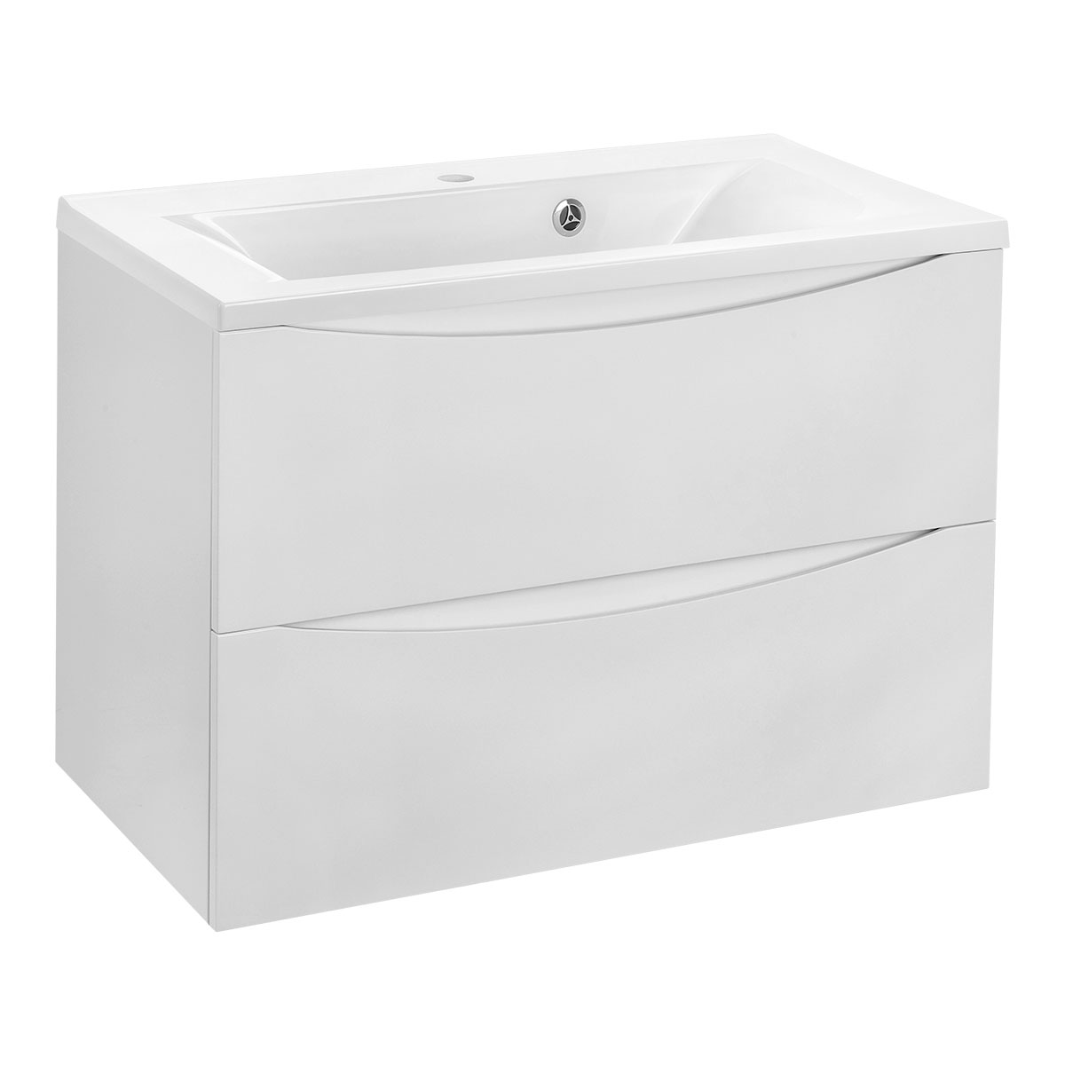 База под раковину Mia 750 подвесная, 2 выкатных ящика soft close, G.White - Gidratop.ru изображение
