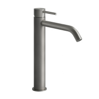 GESSI 316 смеситель для раковины на 1 отверстие, высокий h=305мм,  без донного клапана, излив 155мм, цвет: steel brushed - Gidratop.ru изображение