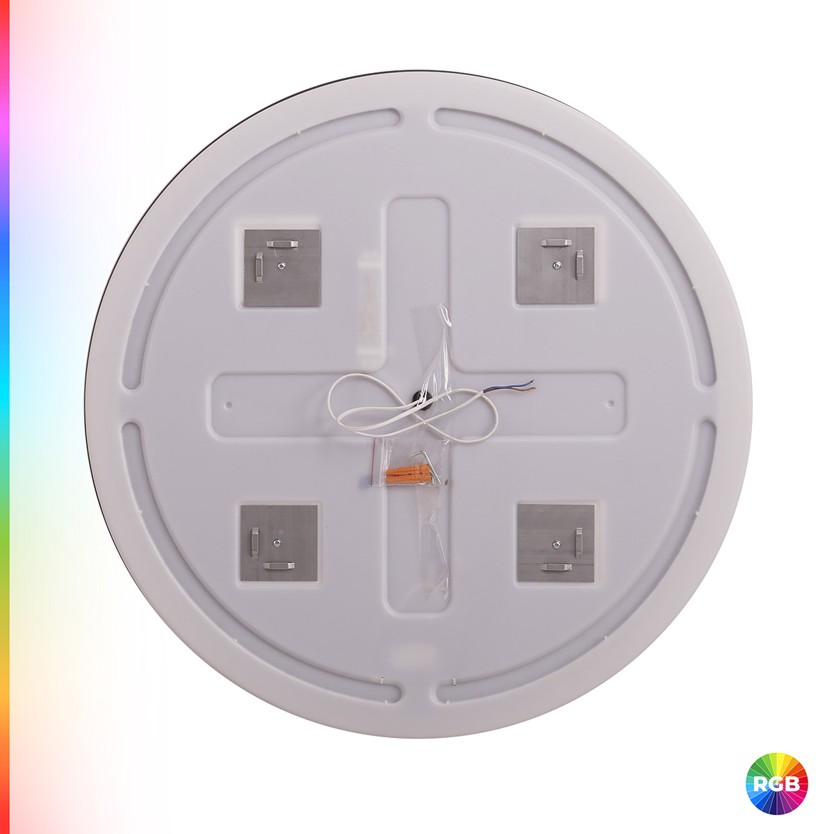 MULTICOLORE Зеркало со встроенной разноцветной подсветкой RGB и сенсорным выключателем, круглое CZR-SPC-MC-800-RGB-TCH, 12V, 220-240V, 800x30 - Gidratop.ru изображение