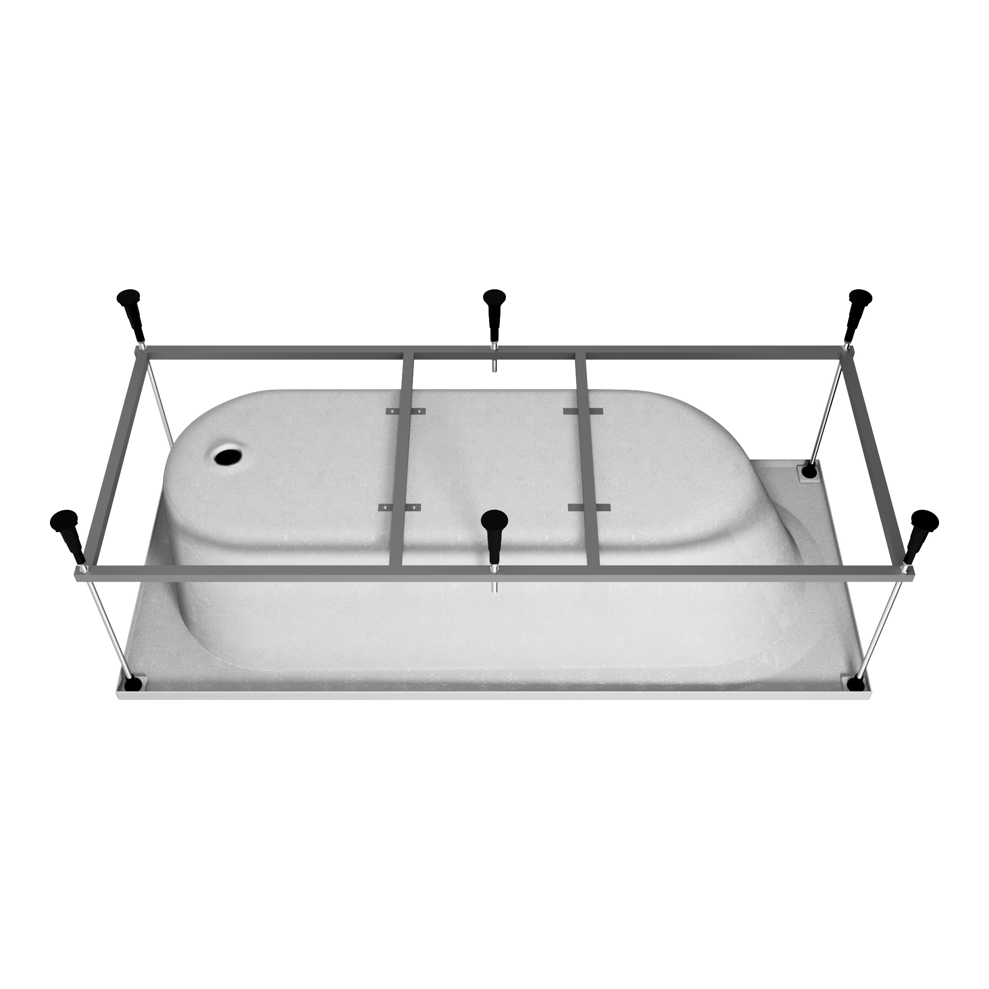 Ванна акриловая Vincea VBT-2B170-FR с каркасом 1700*700*480, пристенная, цвет белый - Gidratop.ru изображение