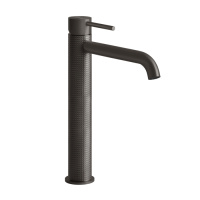 GESSI 316 смеситель для раковины на 1 отверстие, высокий, h=305мм, без донного клапана, излив 156мм, цвет: brushed black metal pvd - Gidratop.ru изображение