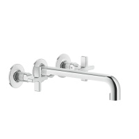 GESSI INCISO встраиваемый смеситель для раковины на 3 отверстия с изливом 255-235мм (внешние части), цвет: хром - Gidratop.ru изображение