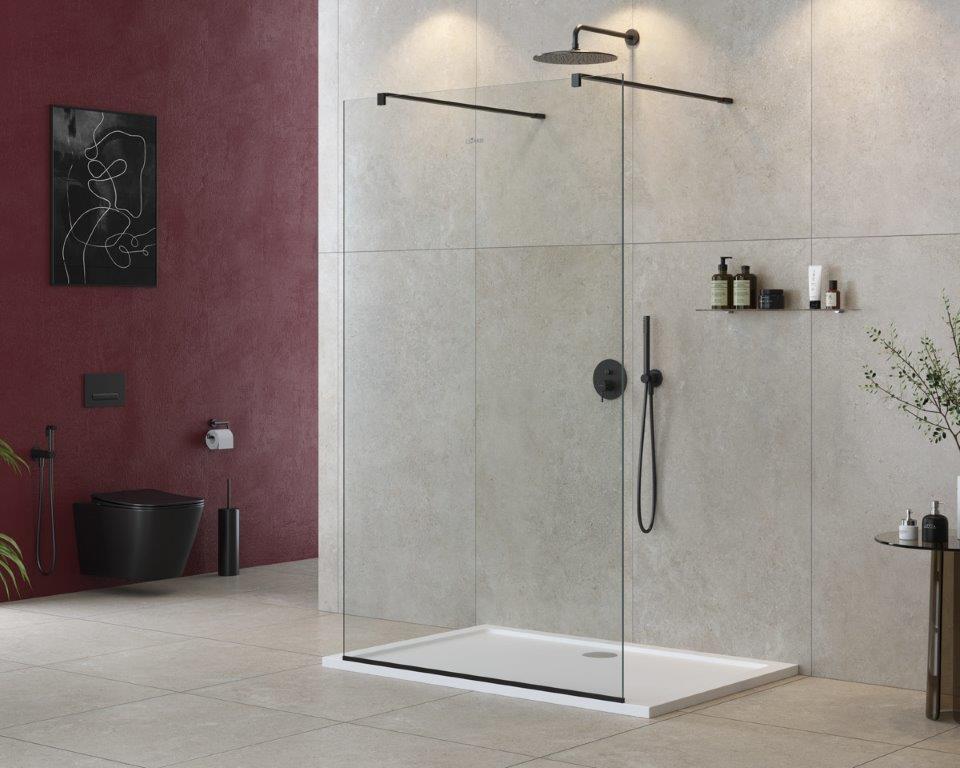 душевая перегородка CEZARES LIBERTA-L-2-120-120-C-NERO - Gidratop.ru изображение