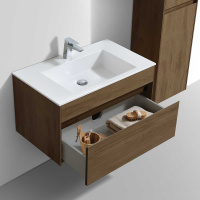 База под раковину Chiara 800 подвесная, 1 выкатной ящик soft-close, T.Oak - Gidratop.ru изображение