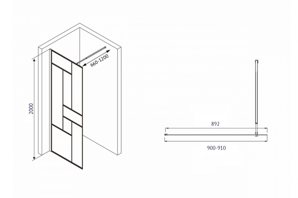 Душевая перегородка ABBER Immer Offen AG63090B - Gidratop.ru изображение