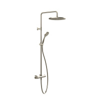 Gessi Emporio shower настенный смеситель-термостат, душевая головка, переключатель, штанга, шланг, душ, цвет: Finox Brushed Nickel - Gidratop.ru изображение