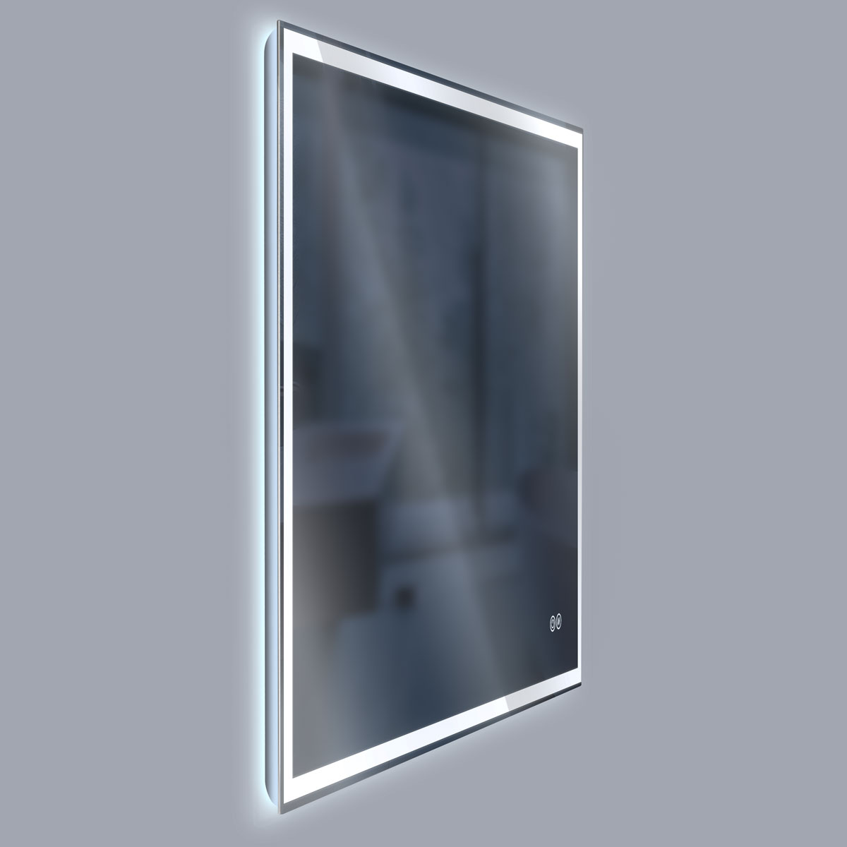 Зеркало LED VLM-3VN1007-2 1000х700 c сенсорным выключателем и диммером, антизапотевание - Gidratop.ru изображение
