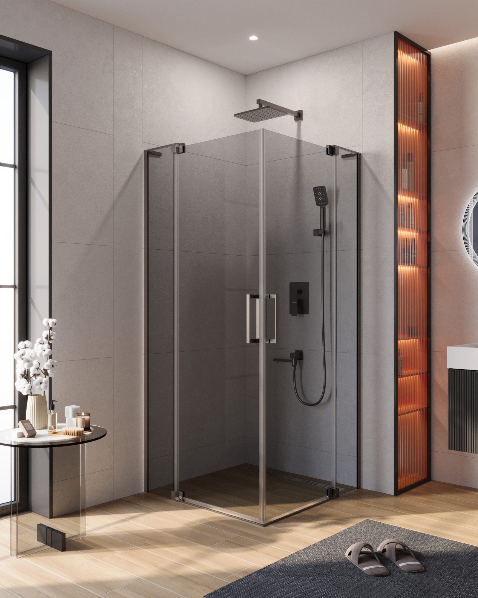 Душевой уголок CEZARES SLIDER-A-2-100/110-GRIGIO-GM - Gidratop.ru изображение