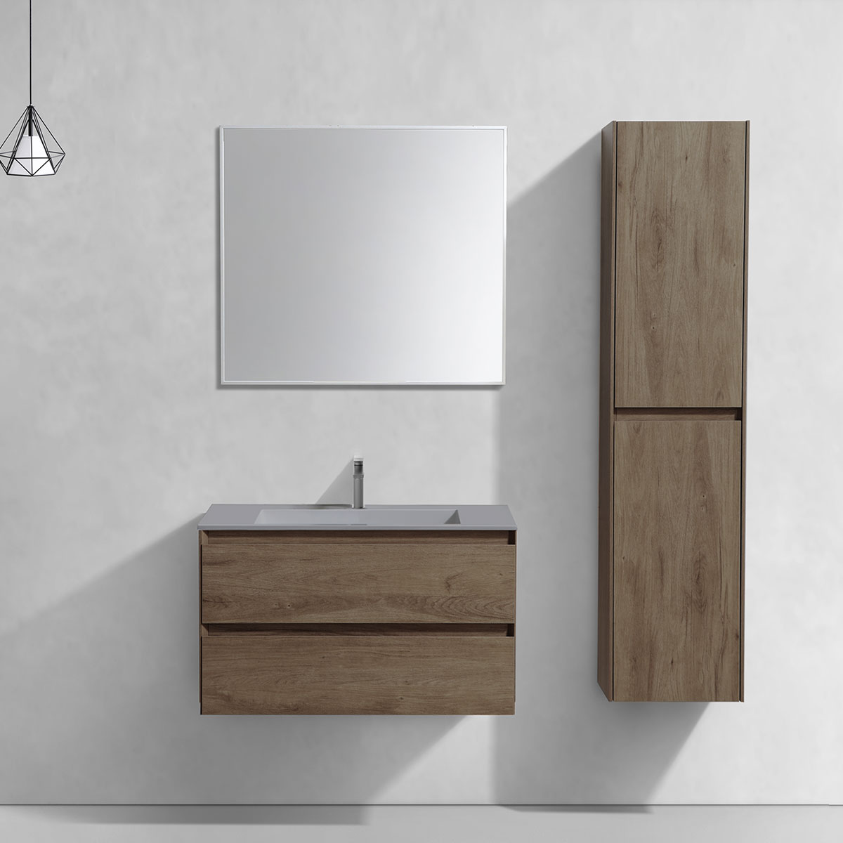 База под раковину Luka 800 подвесная, 2 выкатных ящика soft-close, R.Oak - Gidratop.ru изображение