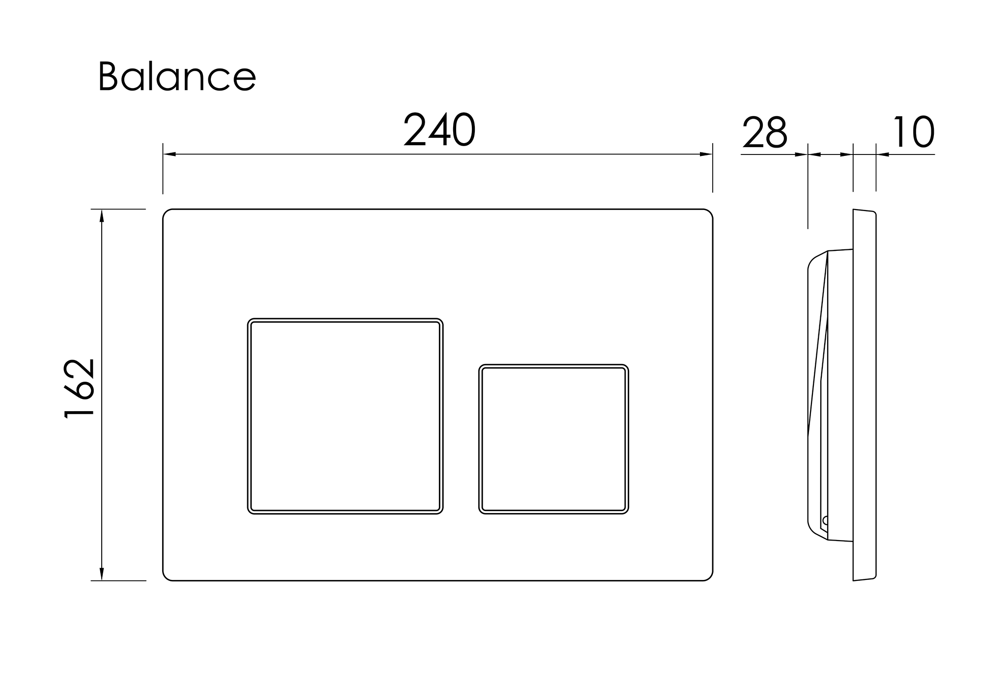 Кнопка смыва Balance, клавиши Square, цвет брашированное золото, арт. CN12-002BG - Gidratop.ru изображение