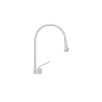 Gessi Goccia смеситель для раковины на 1 отверстие, излив 174мм R=90, цвет: белый - Gidratop.ru изображение