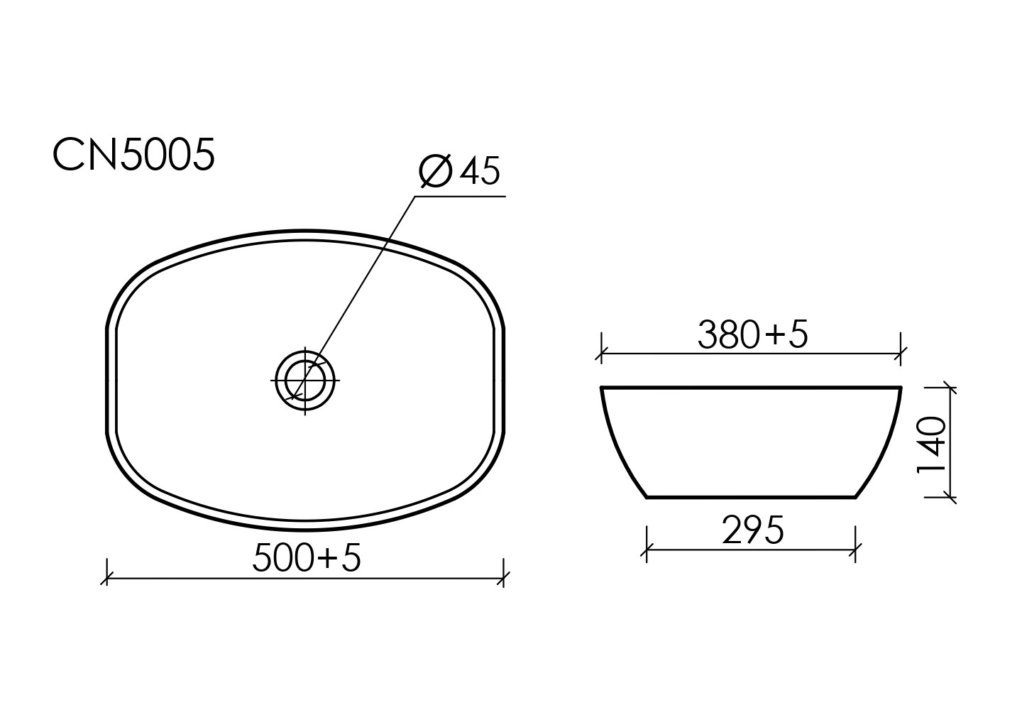 Умывальник чаша накладная овальная Element 500x380x140мм - Gidratop.ru изображение