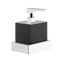 Gessi Rettangolo дозатор для жидкого мыла подвесной, цвет: хром/черный - Gidratop.ru изображение