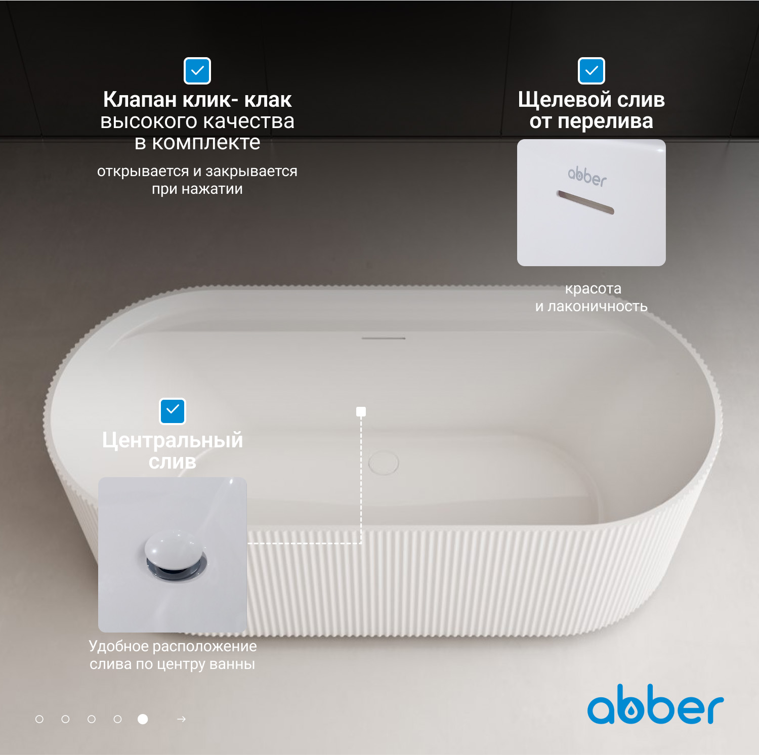 Акриловая ванна ABBER AB9444MW белая матовая - Gidratop.ru изображение