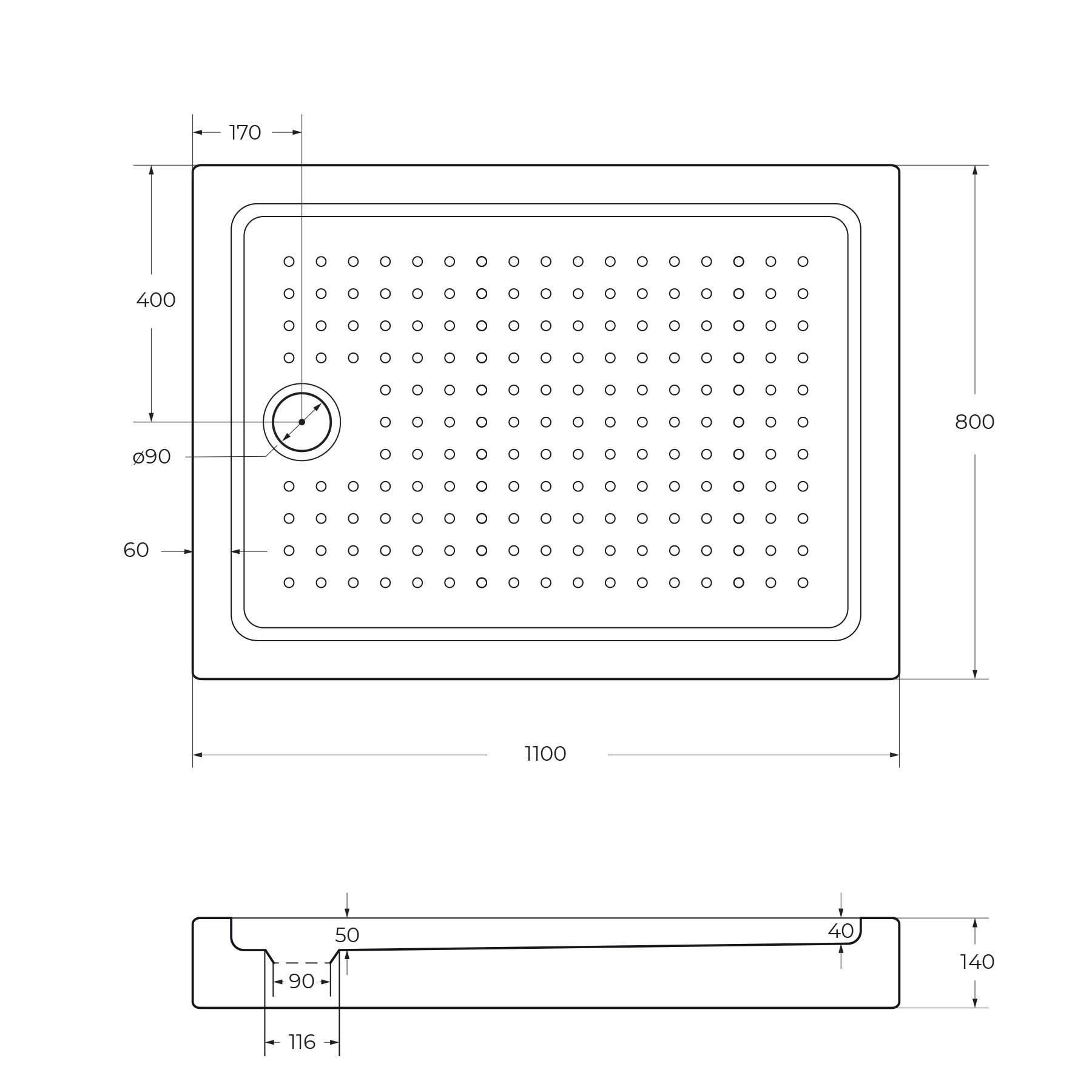 Акриловый поддон CEZARES TRAY-A-AH-110/100-15-W - Gidratop.ru изображение