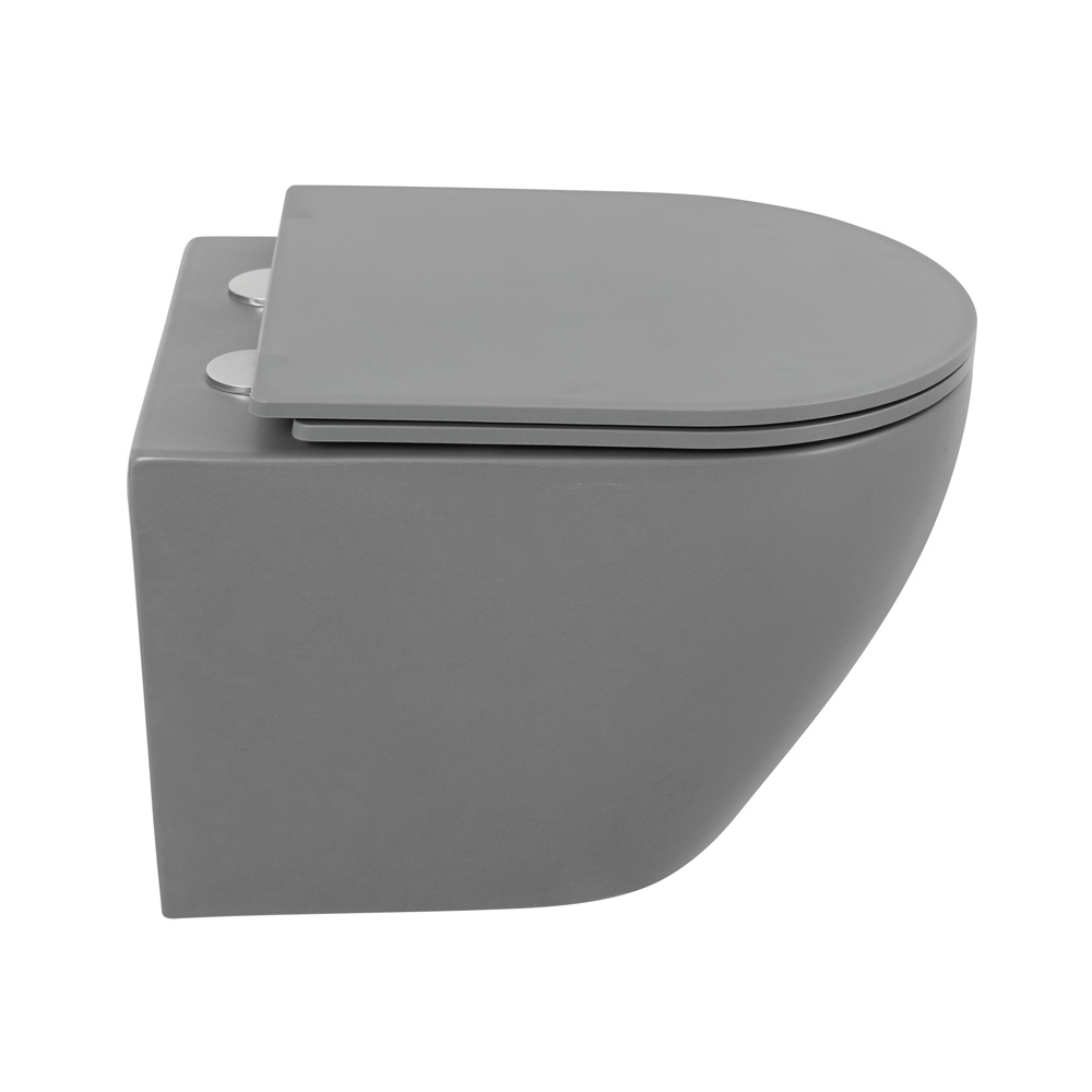 Унитаз подвесной безободковый BelBagno COLORATO BB062CHR-GR/BB062SC-GR - Gidratop.ru изображение