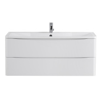 ACQUA База под раковину подвесная с двумя выкатными ящиками, Bianco Lucido, 1200x450x500, ACQUA-1200-2C-SO-BL - Gidratop.ru изображение