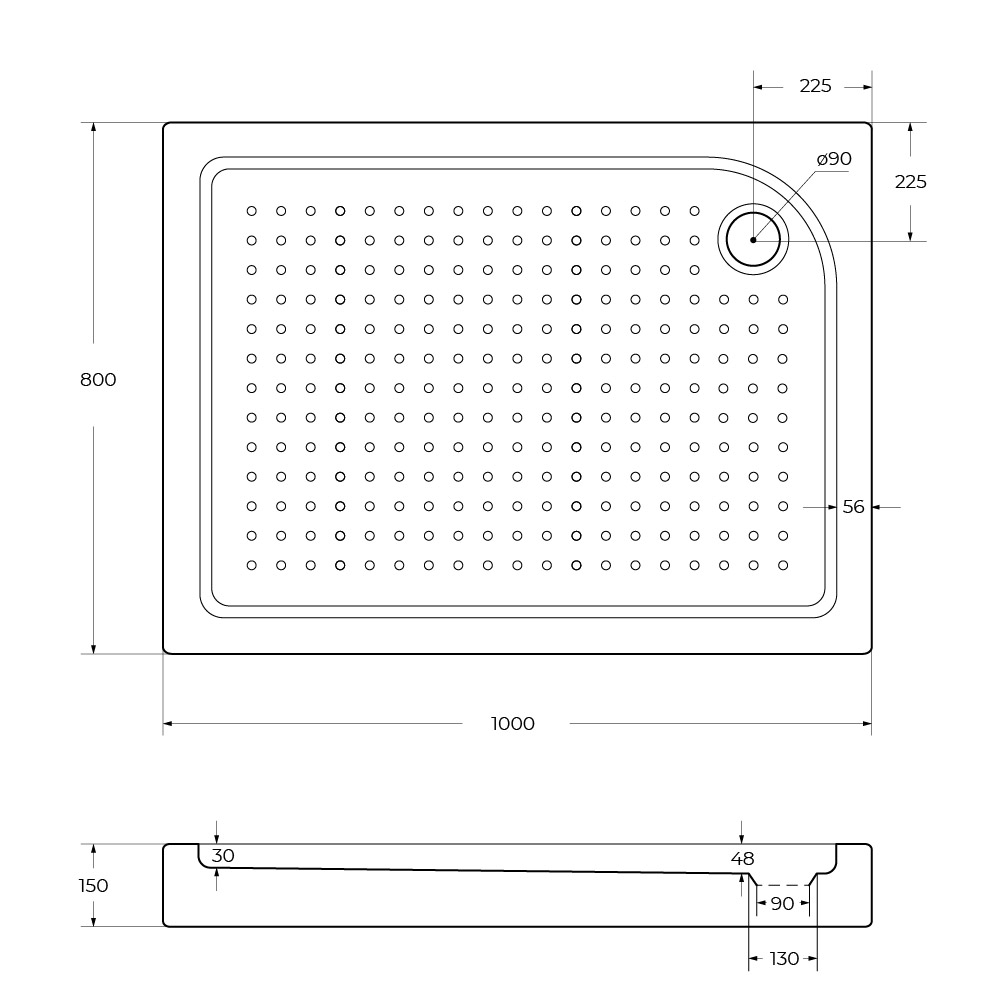 Акриловый поддон BelBagno TRAY-BB-AH-100/80-15-W-R - Gidratop.ru изображение
