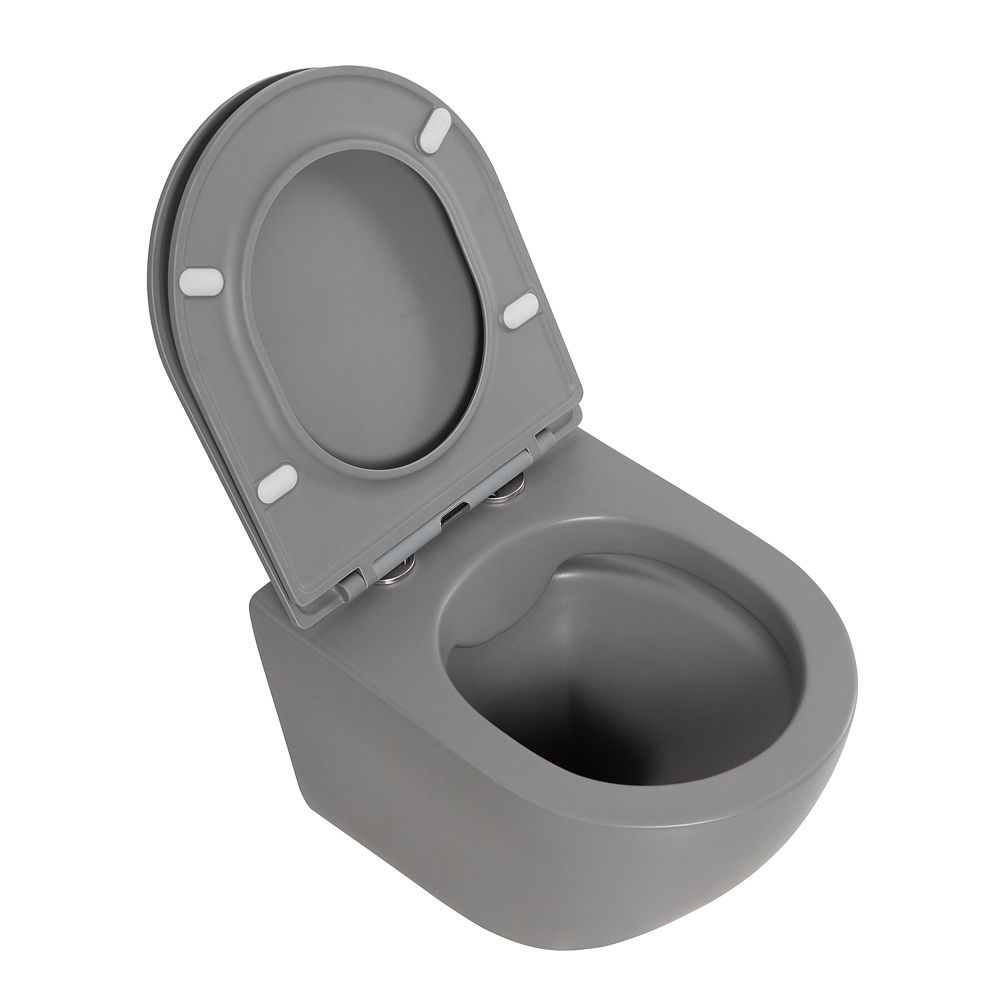 Унитаз подвесной безободковый BelBagno COLORATO BB062CHR-GR/BB062SC-GR - Gidratop.ru изображение
