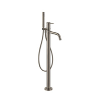 Gessi Emporio Via tortona внешние части для напольного смесителя для ванны с душевой лейкой, цвет: Finox Brushed Nickel - Gidratop.ru изображение