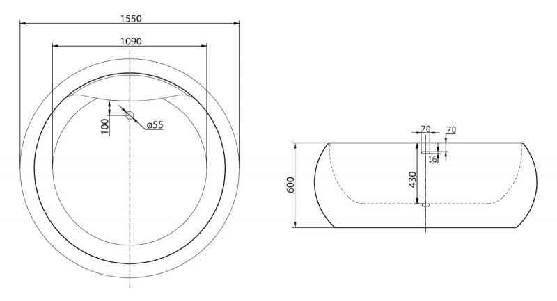 Акриловая ванна BELBAGNO BB30-1550, 1550x1550x600 - Gidratop.ru изображение