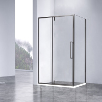 Душевой уголок Slim-N VSR-4SNP1012CLGM, 1200*1000, вороненая сталь, стекло прозрачное - Gidratop.ru изображение