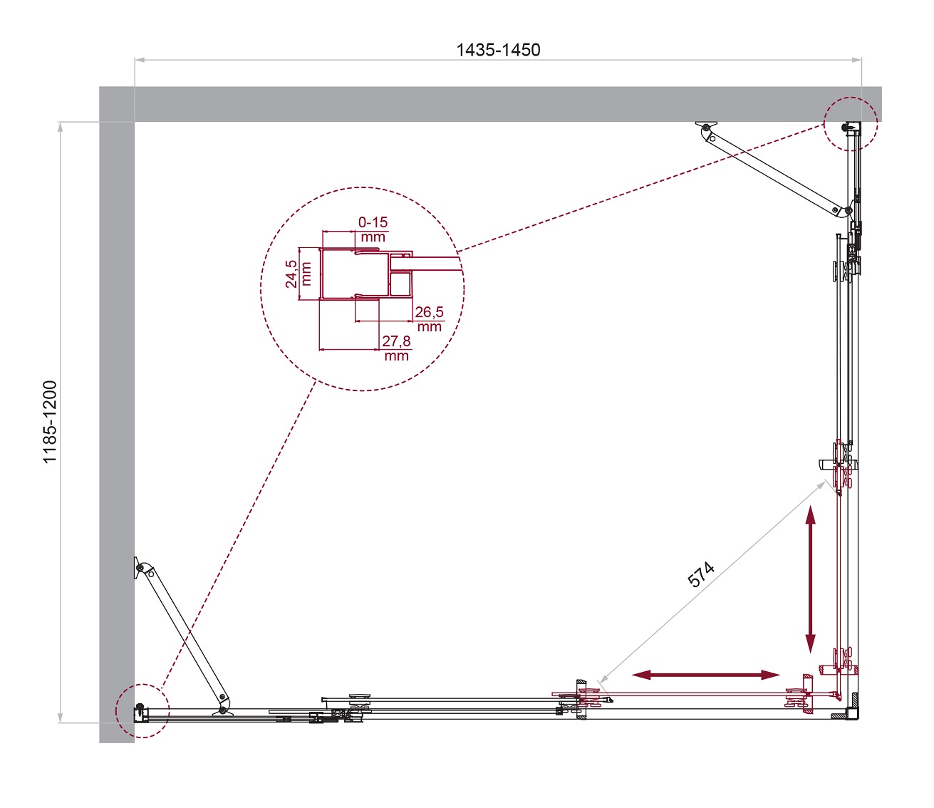 Душевой уголок BelBagno LUCE-AH-22-145/120-C-Cr - Gidratop.ru изображение