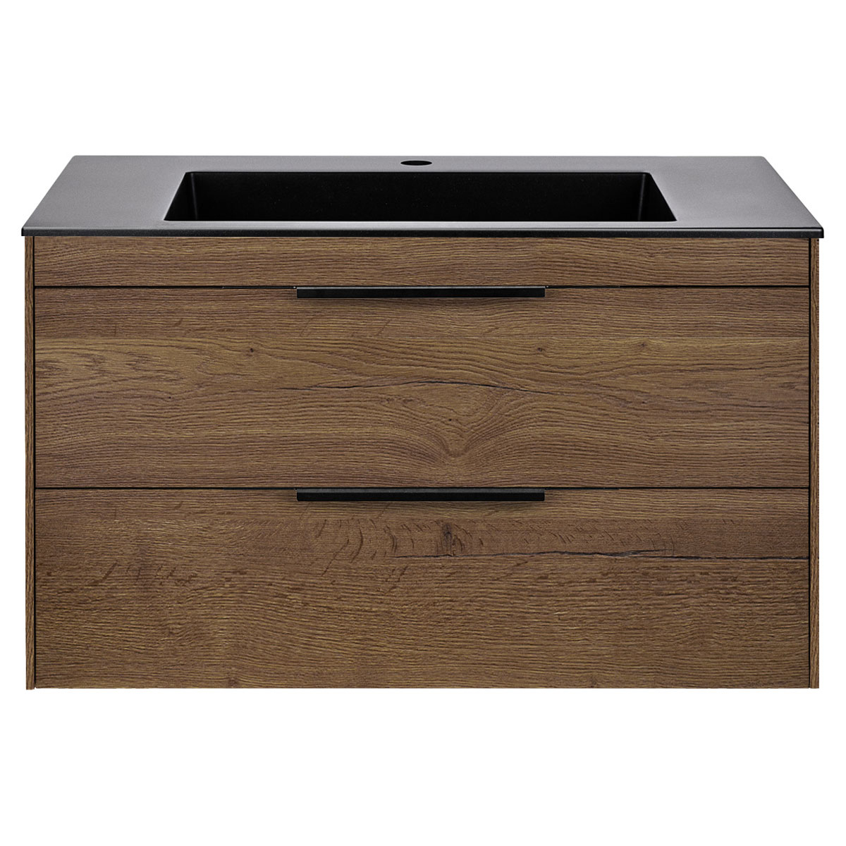 База под раковину Chiara 2D 800 подвесная, 2 выкатных ящика soft-close, T.Oak - Gidratop.ru изображение