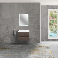 База под раковину Gio 600 подвесная, 2 выкатных ящика soft-close, R.Oak - Gidratop.ru изображение