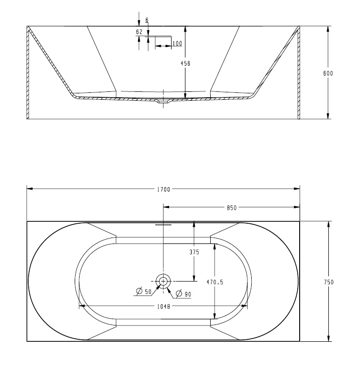 Акриловая ванна ABBER AB9281 белая - Gidratop.ru изображение