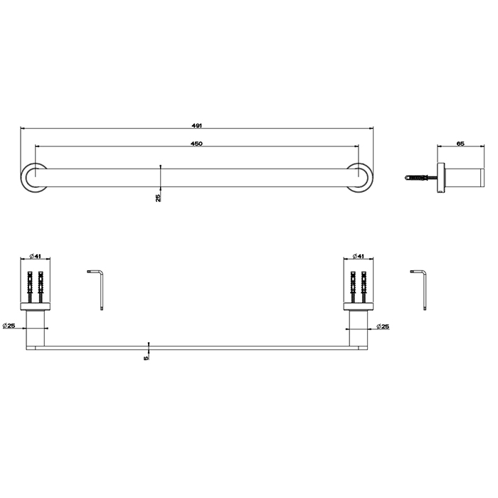 Gessi Emporio accessories полотенцедержатель, 45 см, цвет: Finox Brushed Nickel - Gidratop.ru изображение