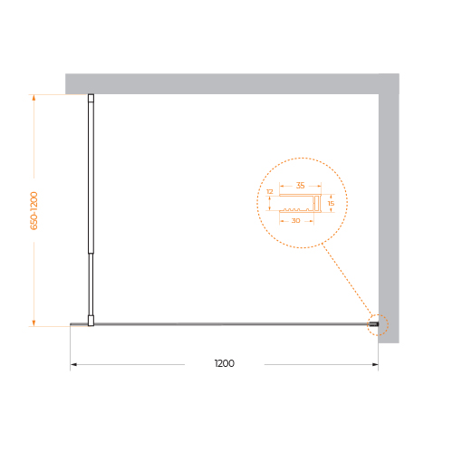 Душевая перегородка BelBagno KRAFT-L-1-120-C-NERO - Gidratop.ru изображение