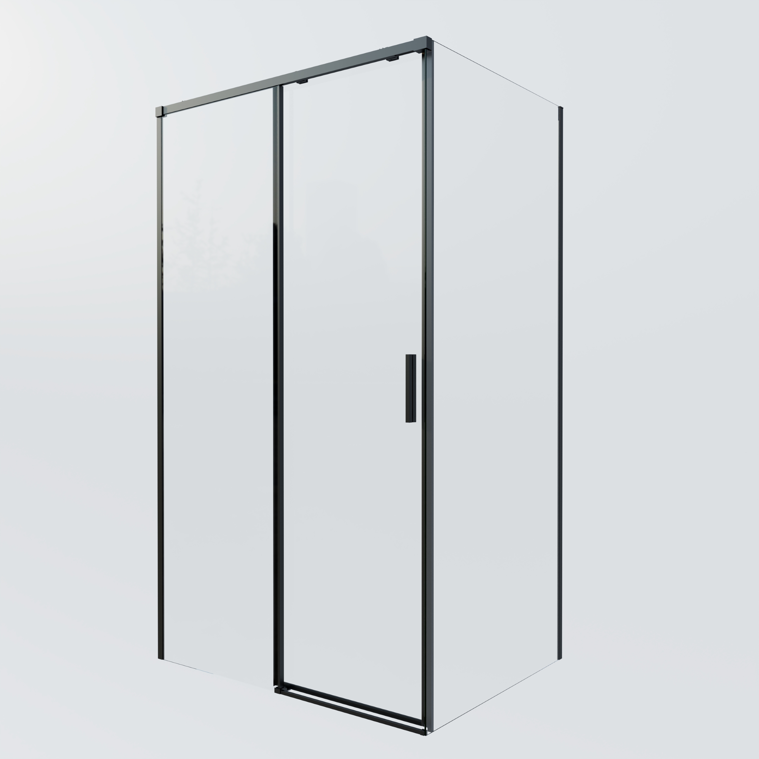 Душевой уголок Soft 2 VSR-3SO28010CLB, 1000*800, черный, стекло прозрачное - Gidratop.ru изображение