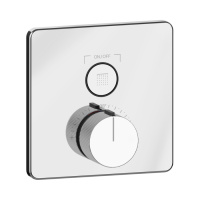 GESSI HI-FI COMFORT смеситель настенный встраиваемый, термостатический, с 1 запорной кнопкой, цвет хром - Gidratop.ru изображение