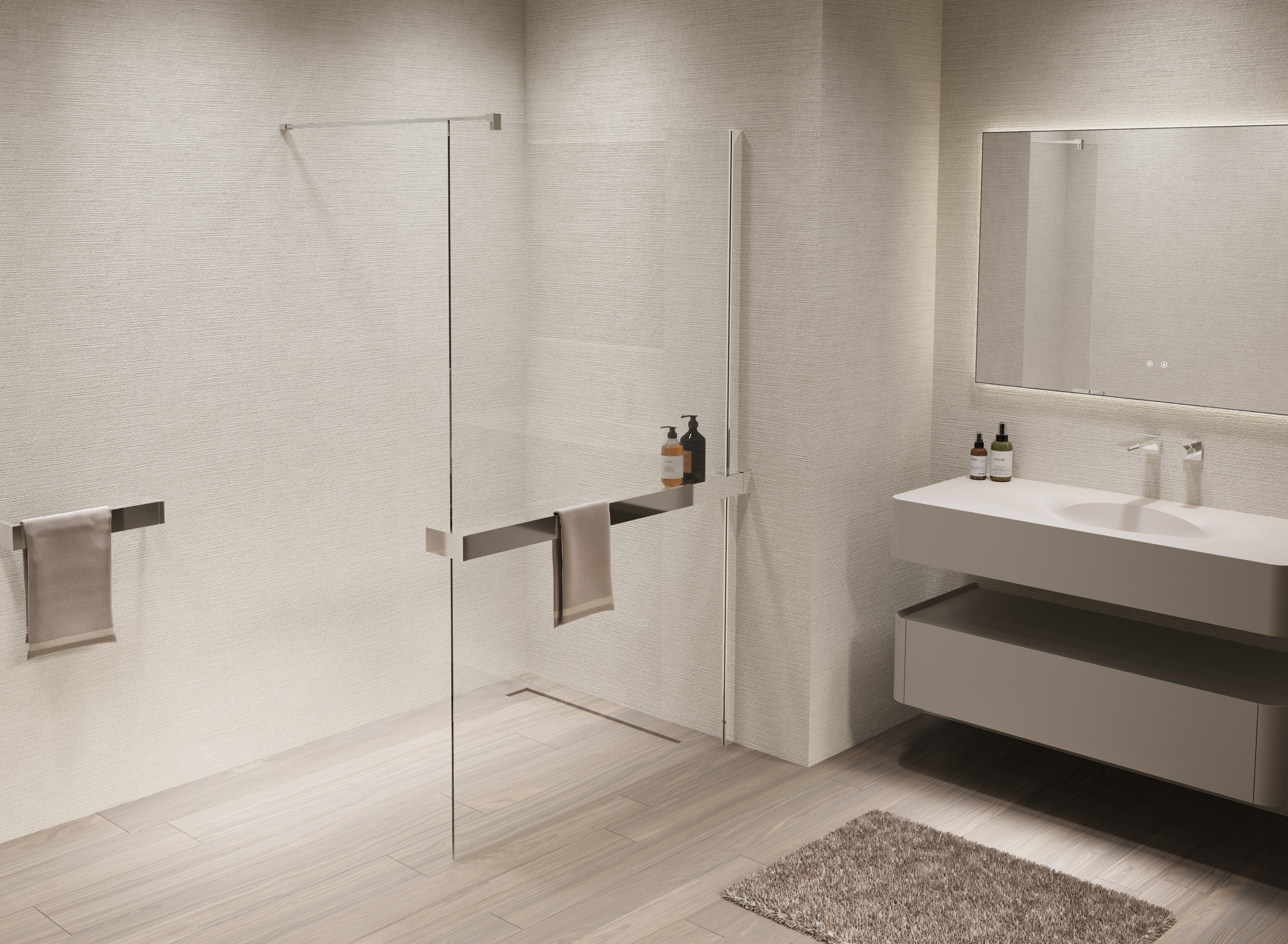 Душевая перегородка Walk-In VSW-1HR100CL, 1000*2000, хром, стекло прозрачное - Gidratop.ru изображение
