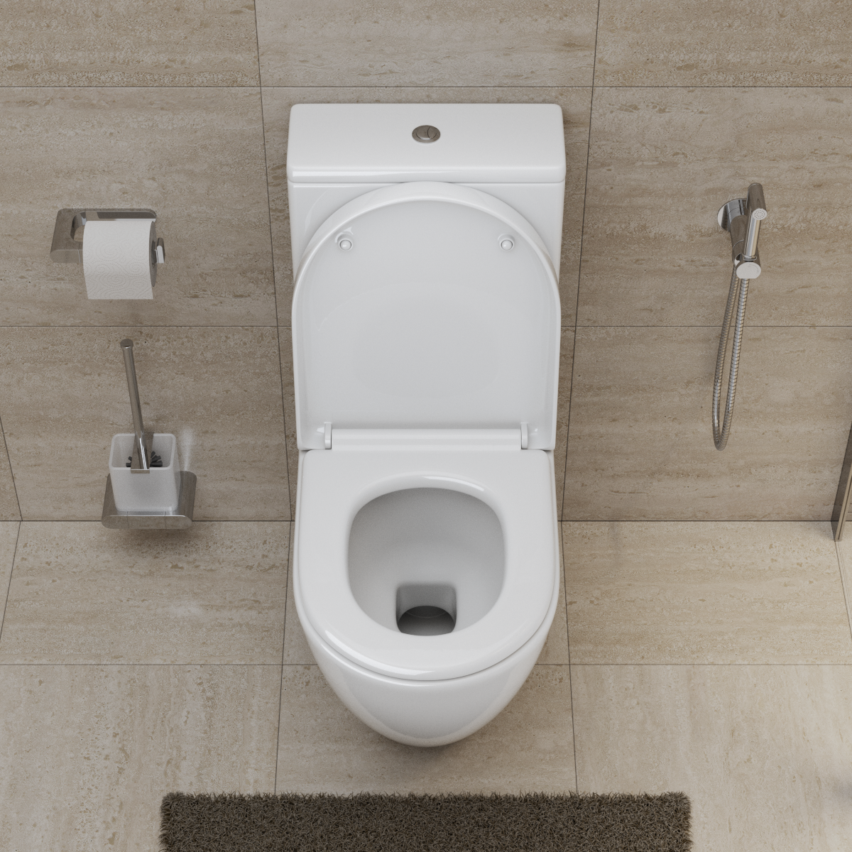 Унитаз-компакт безободковый со смывом TORNADO BelBagno SFERA-TOR BB2141CP-TOR/BB2141T/BB865SC - Gidratop.ru изображение
