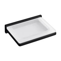 Colombo Look Мыльница подвесная, цвет: чёрный матовый/матовое стекло - Gidratop.ru изображение