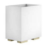 GESSI  INVERSO ACCESSORIES корзина для мусора белая, цвет: Brass Brushed PVD - Gidratop.ru изображение