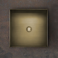 GESSI 316 раковина 400x400 мм., для установки на столешницу, без перелива, нержавеющая сталь, цвет Warm bronze Brushed PVD - Gidratop.ru изображение