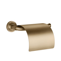 GESSI VENTI20 держатель туалетной бумаги, с крышкой, цвет Warm Bronze Br. PVD - Gidratop.ru изображение