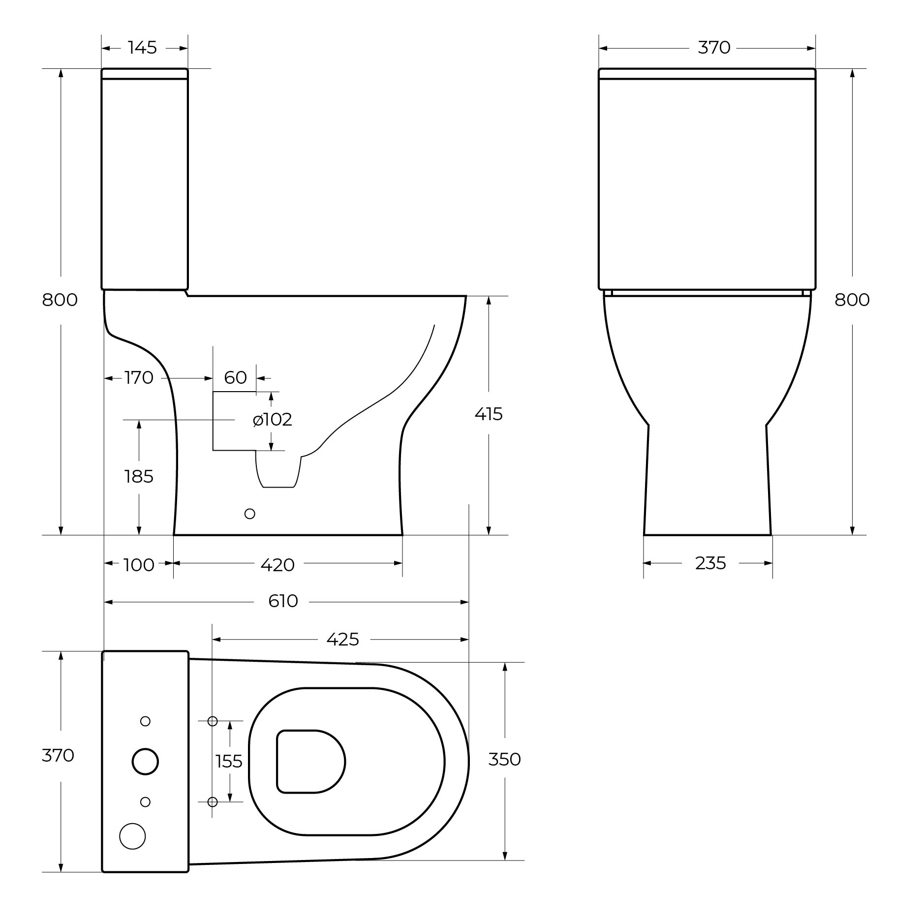 Унитаз-компакт безободковый BelBagno LOUNGE BB045CPR/SC/BB045/051T - Gidratop.ru изображение