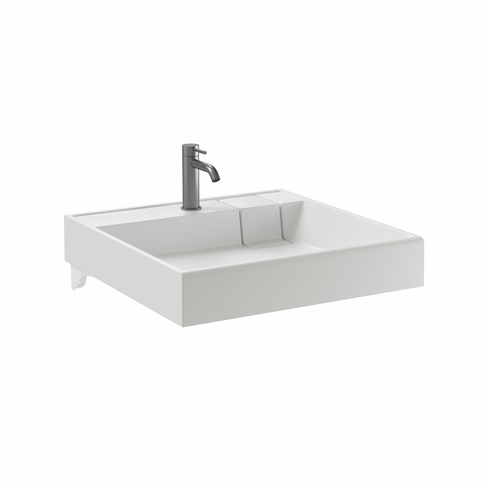Раковина над стиральной машиной CERAMICANOVA Quattro 600x600x123 мм, с кронштейнами, белый, арт. CN0101 - Gidratop.ru изображение