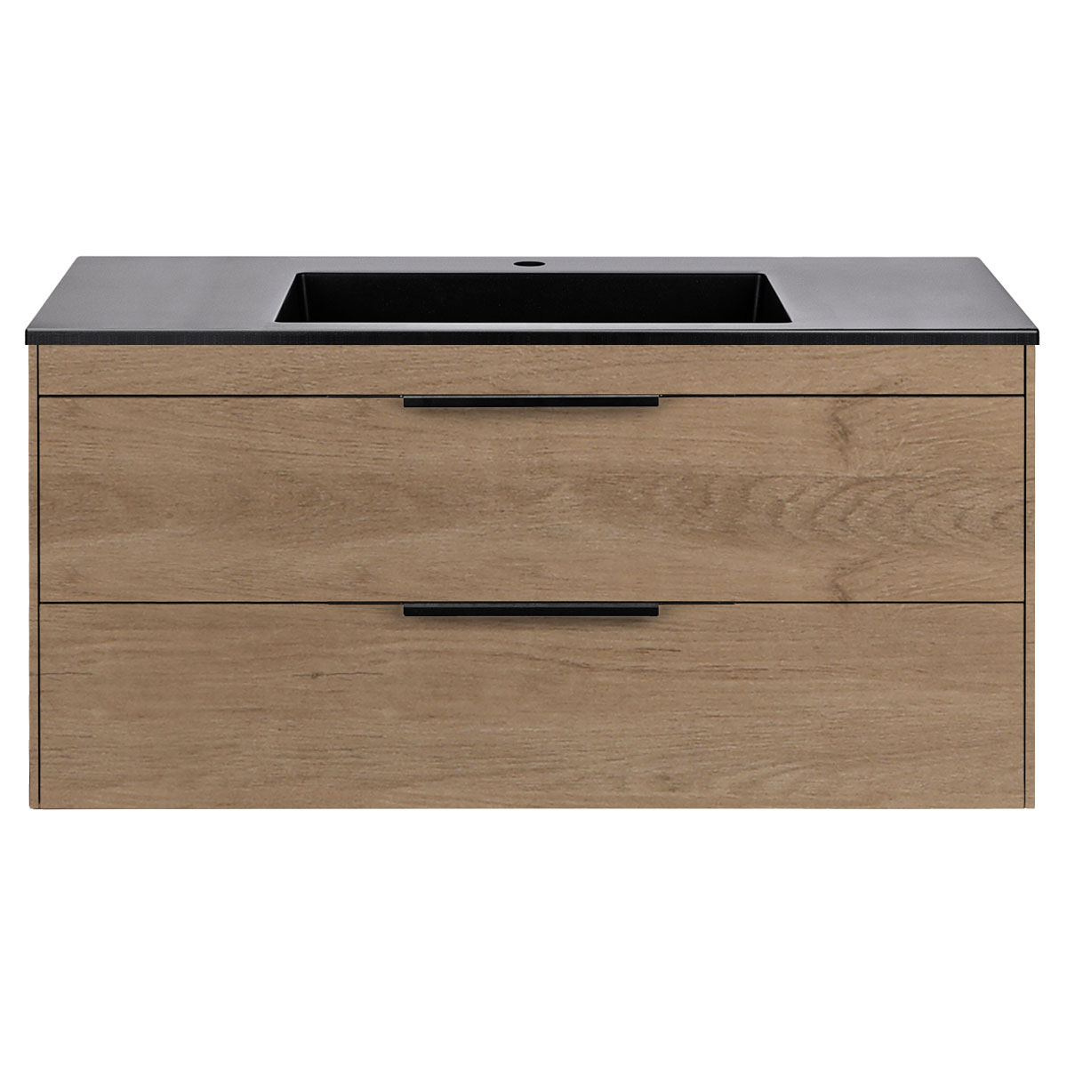 База под раковину Chiara 2D 1000 подвесная, 2 выкатных ящика soft-close, N.Oak - Gidratop.ru изображение