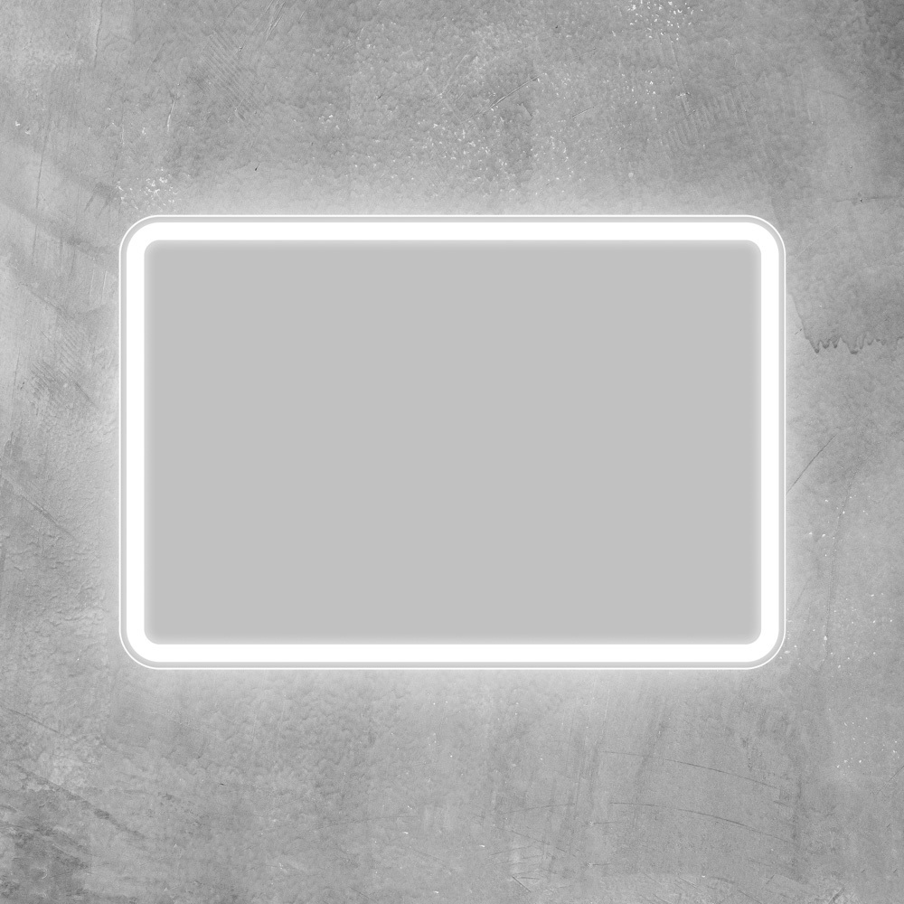 Зеркало с встроенным светильником и кнопочным выключателем SPC-MAR-900-600-LED-BTN, 12W, 220-240V, 900x30x600 - Gidratop.ru изображение