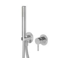 Newform X-STEEL 316 Наружная часть встр. душ. смесителя, ручной душ, кронштейн, шланг 150 см, (для 27852) цвет: INOX - Gidratop.ru изображение