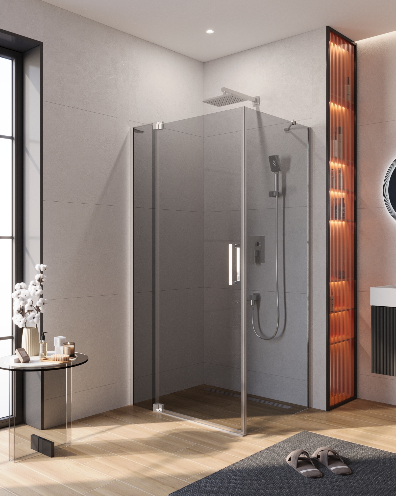 Душевой уголок CEZARES SLIDER-AH-1-80-90/100-GRIGIO-Cr - Gidratop.ru изображение