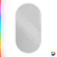 ELLISSE Зеркало с контурной разноцветной подсветкой RGB и сенсорным выключателем, CZR-SPC-ELS-550-1050-RGB-TCH, 12V, 220-240V, 550x1050 - Gidratop.ru изображение