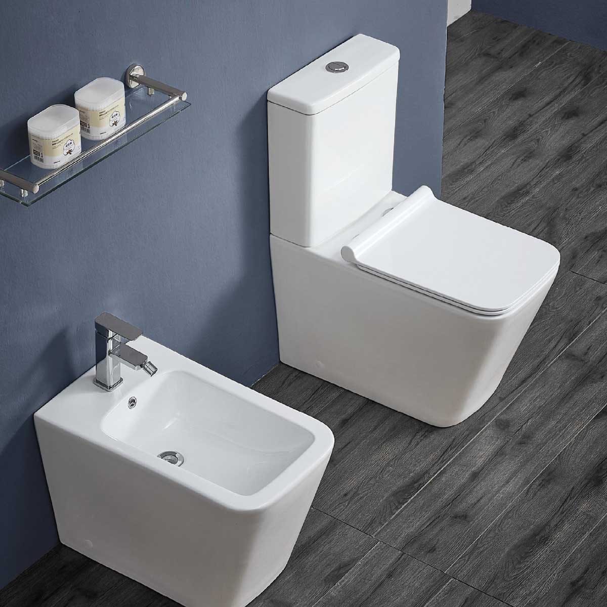 Унитаз-компакт Q-Line VT2-12 безободковый,  цвет белый, Geberit, ультратонкое сиденье soft-close, P-trap - Gidratop.ru изображение