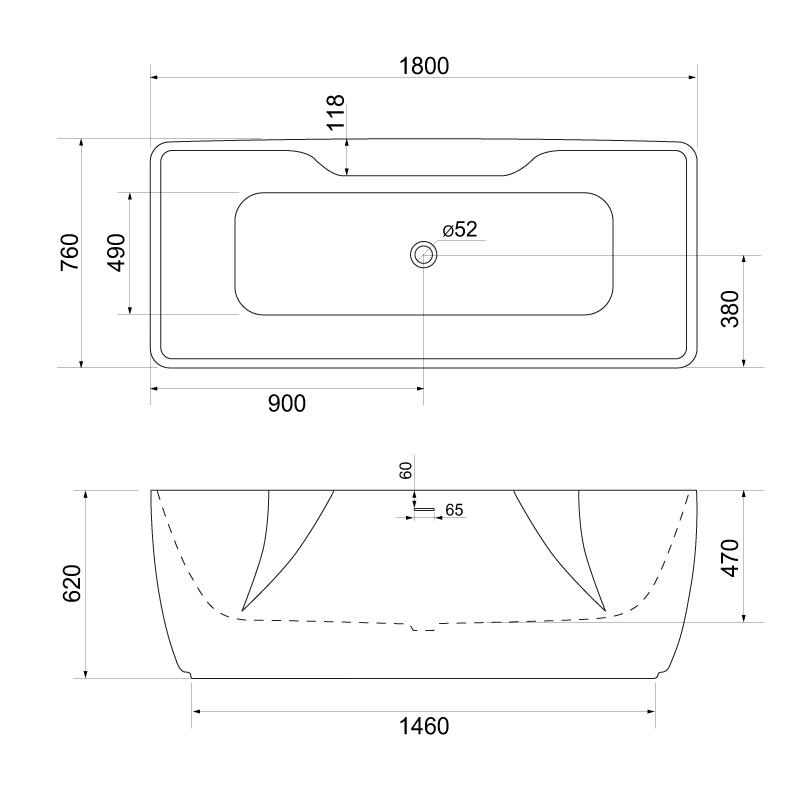 Акриловая ванна BELBAGNO BB110-180-76 - Gidratop.ru изображение
